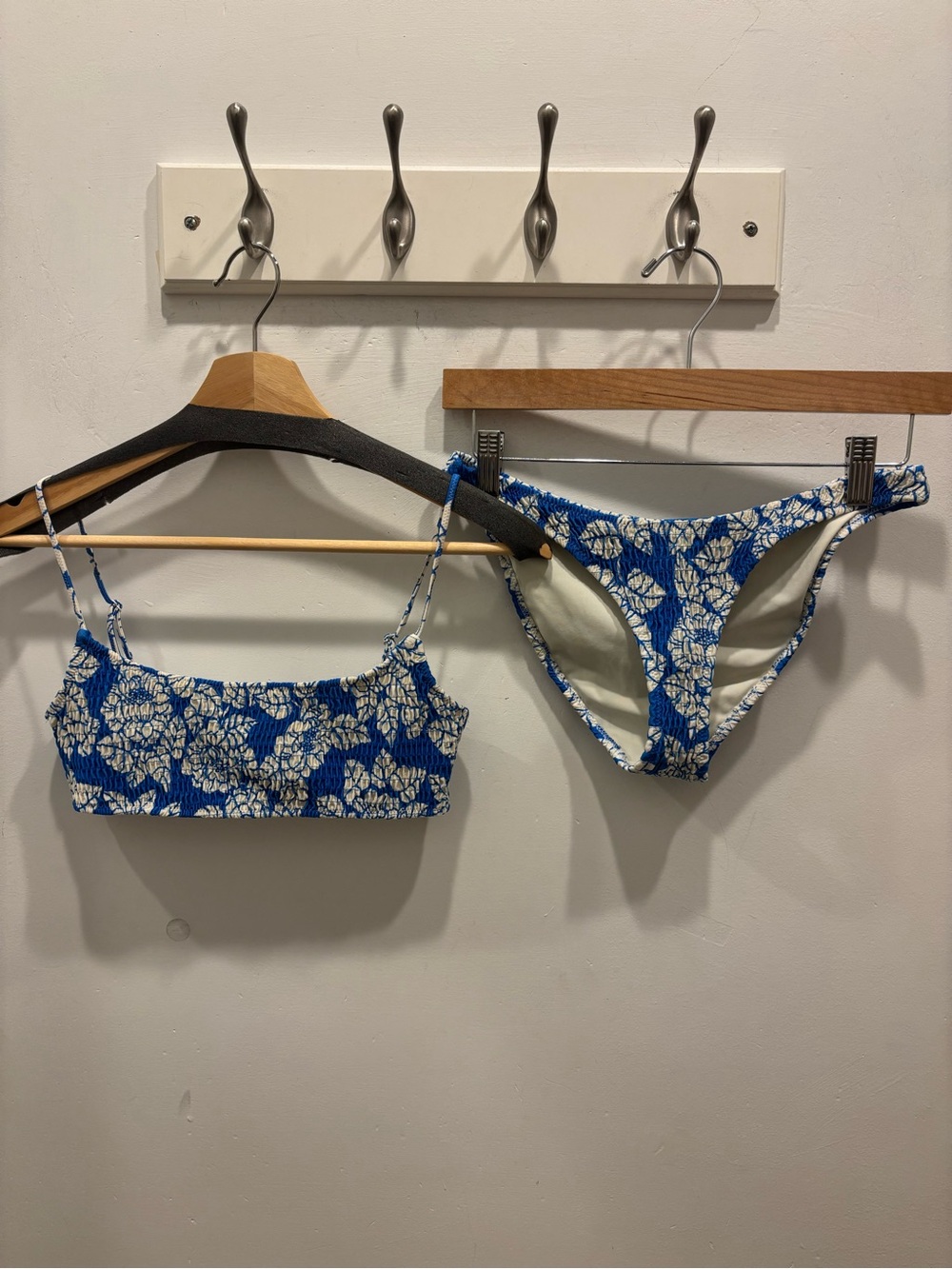 triangl swimwear Blue and White Floral Bikini Set